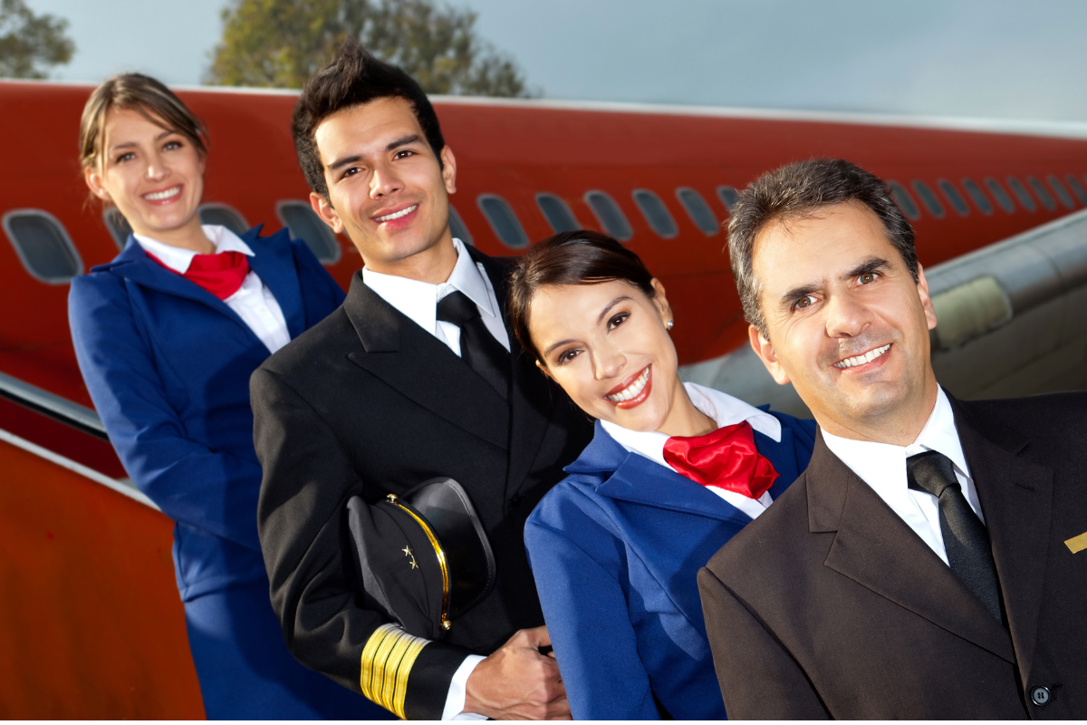 Cabin Crew waiting to greet their passengers