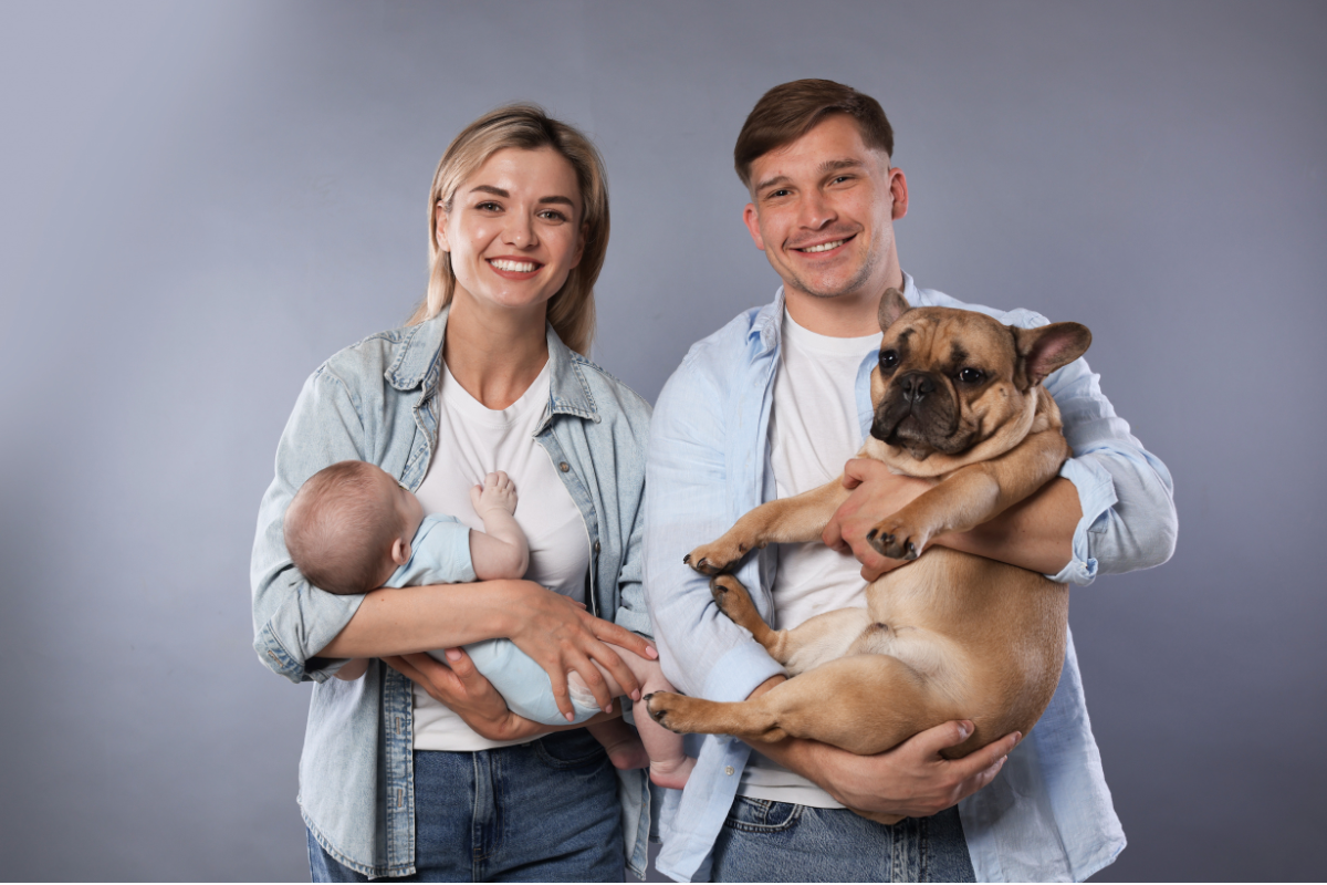Happy pets keeping cool and comfortable during hot summer weather